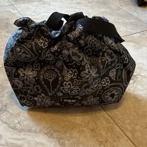 Vera Bradley Black and Gray Floral Cosmetic Bag